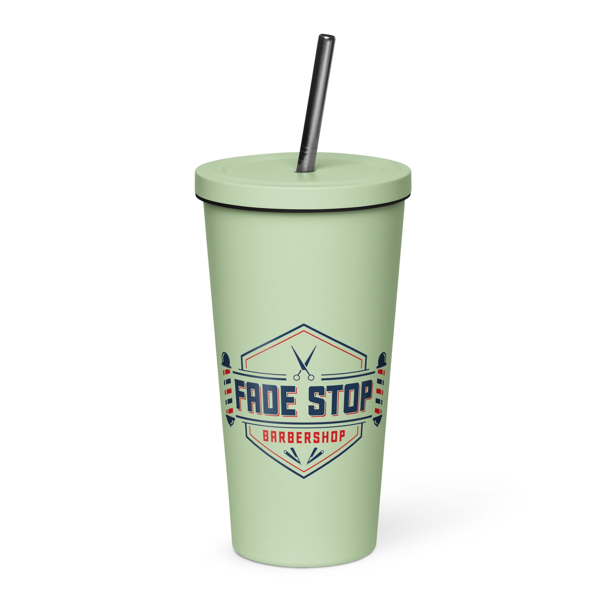 Insulated tumbler with a straw