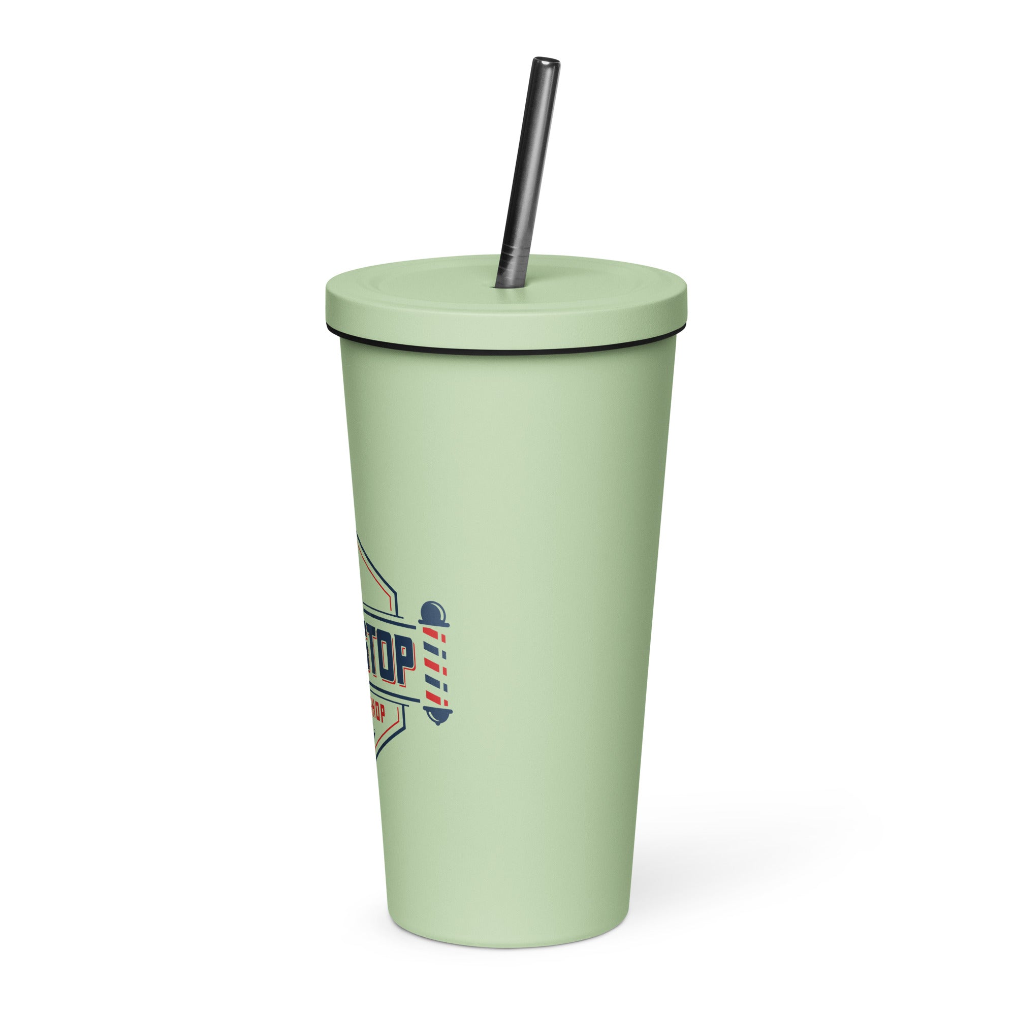 Insulated tumbler with a straw