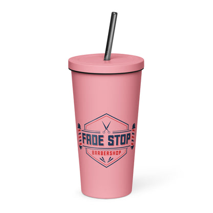 Insulated tumbler with a straw