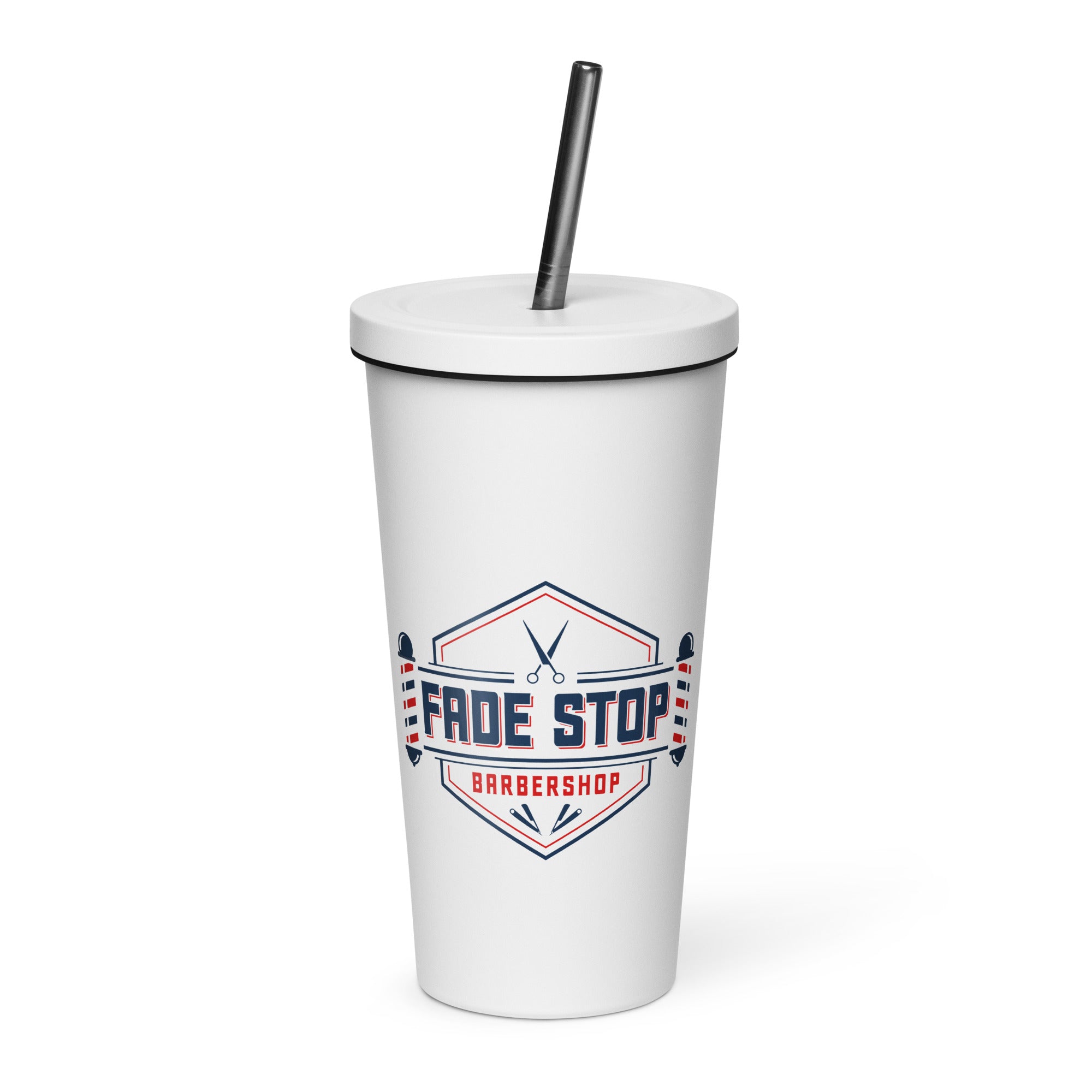 Insulated tumbler with a straw