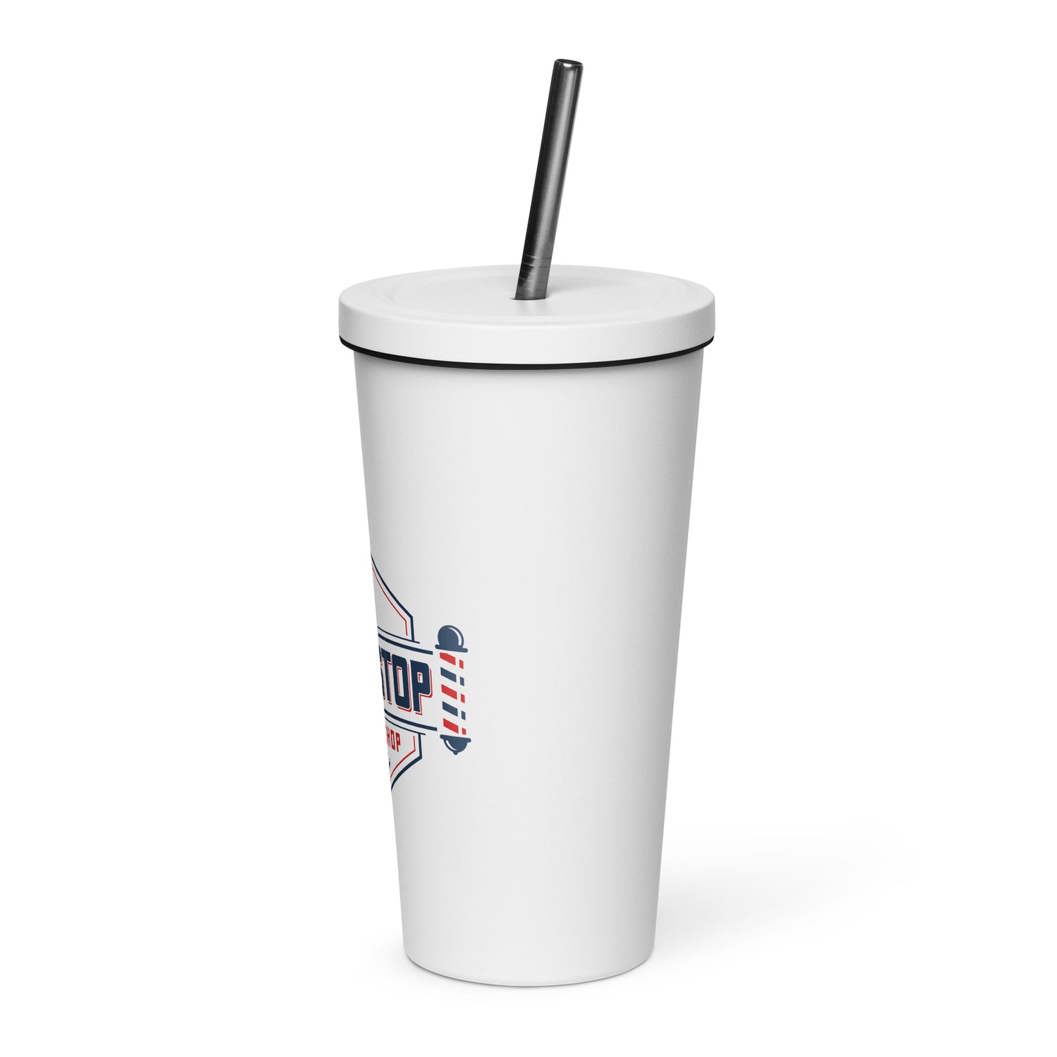 Insulated tumbler with a straw