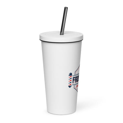 Insulated tumbler with a straw